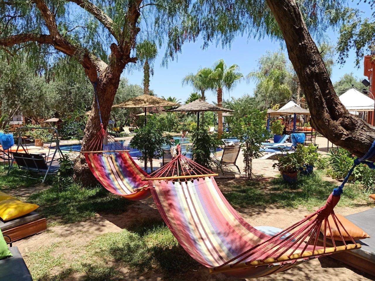 Zona de descanso con hamacas